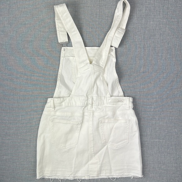 Dollhouse White Denim Shortall Dress Overall Skirt Juniors Sizes 5 7 9 - Picture 6 of 8